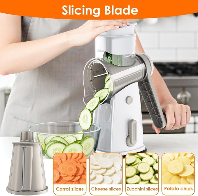 MealHelper 5 Blade Rotary Cheese Grater and Vegetable Chopper - Image 3