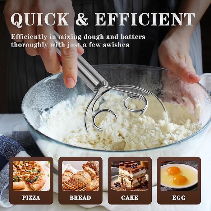 TEEVEA Danish Dough Whisk Stainless Steel - Image 4
