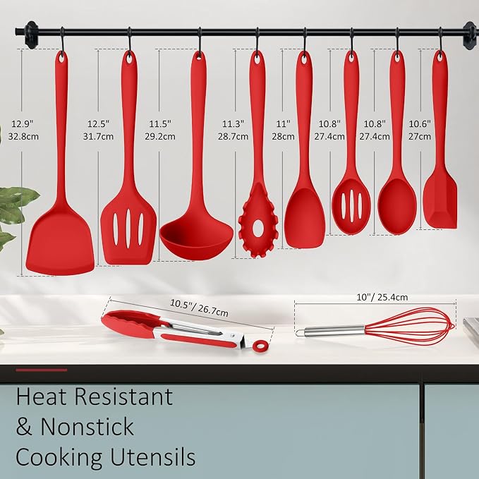Silicone Cooking Utensils Set of 10, Kitchen Utensils Set - Image 2
