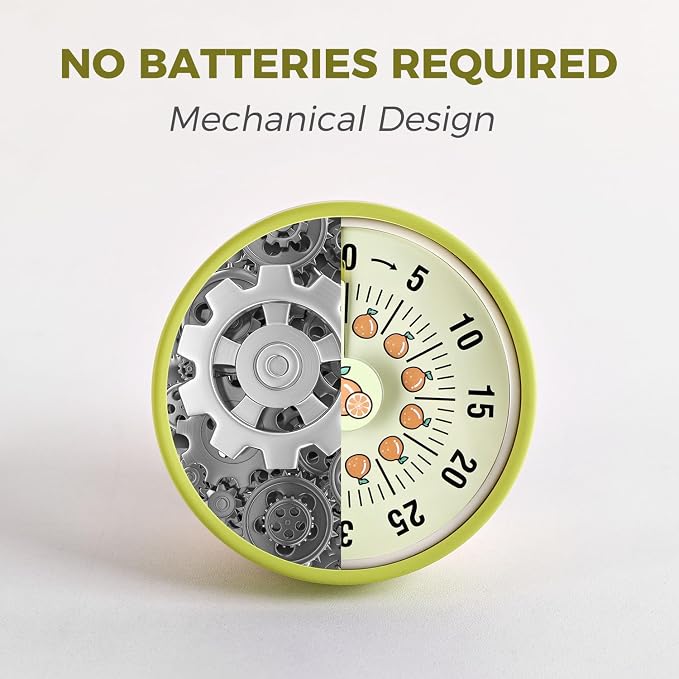 Kitchen Timer, Kitchen Countdown Cooking Reminder No Battery Required Magnetic - Image 3