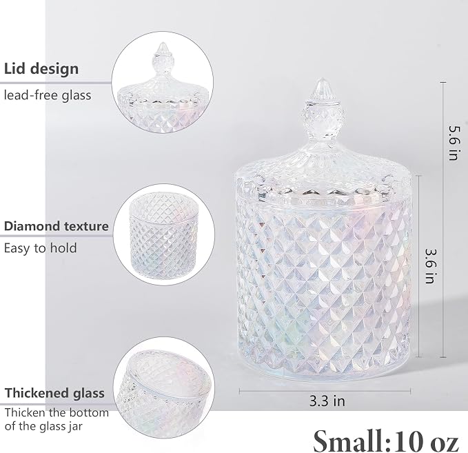 2 Pack Qtip Holder Thick Glass Apothecary Jars - Image 3