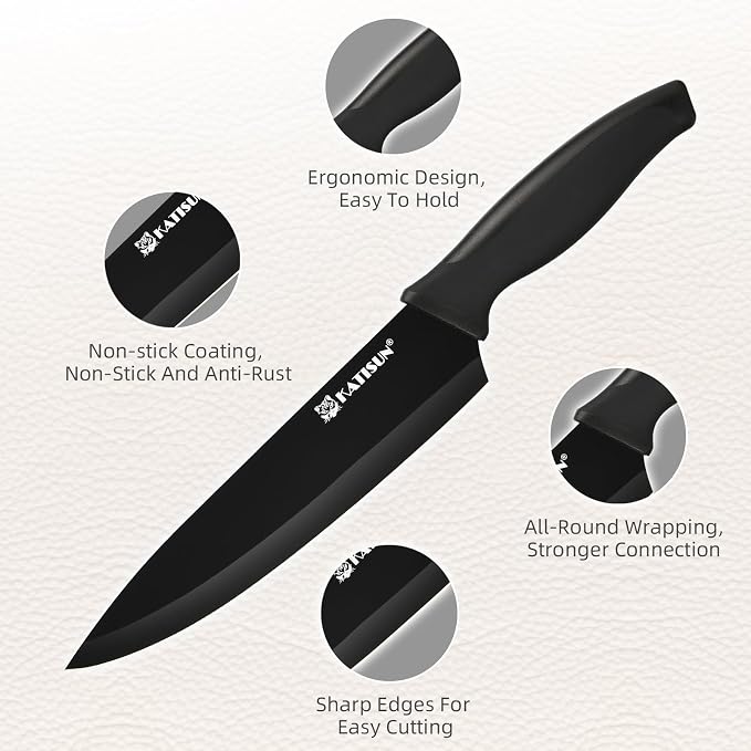 15-Piece Stainless Steel Kitchen Knife Set, Built-in Knife Sharpener, - Image 3