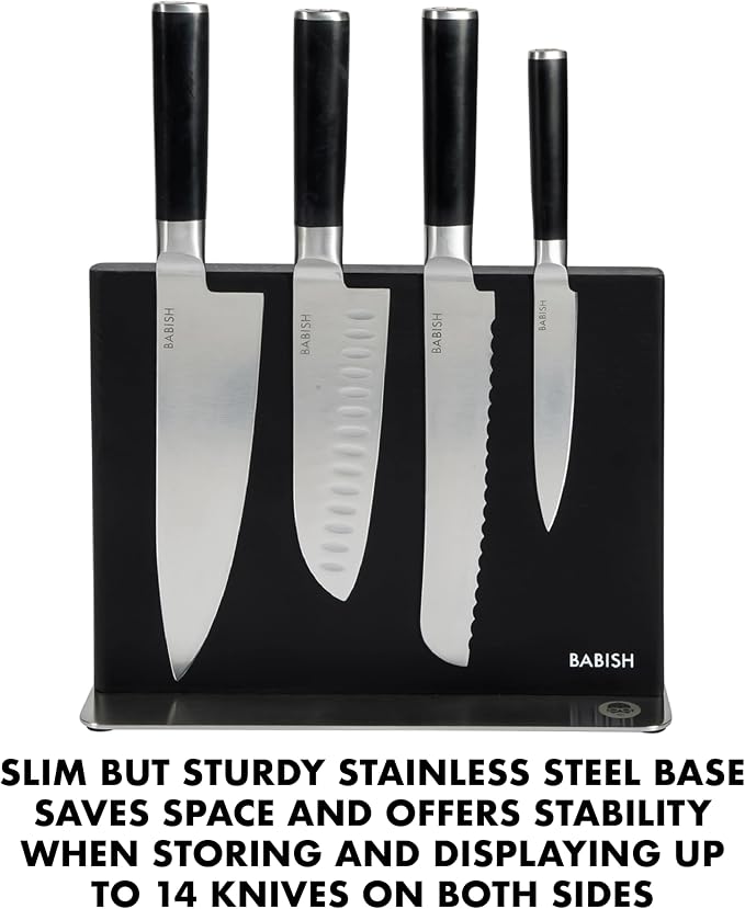 Babish 5-Piece Magnetic Forged Kitchen Knife Block Set – 1.4116 German Steel - Image 5