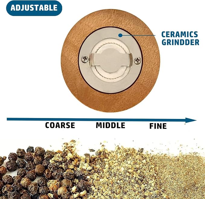 Salt and Pepper Grinder Set, Manual Pepper Grinder - Image 2