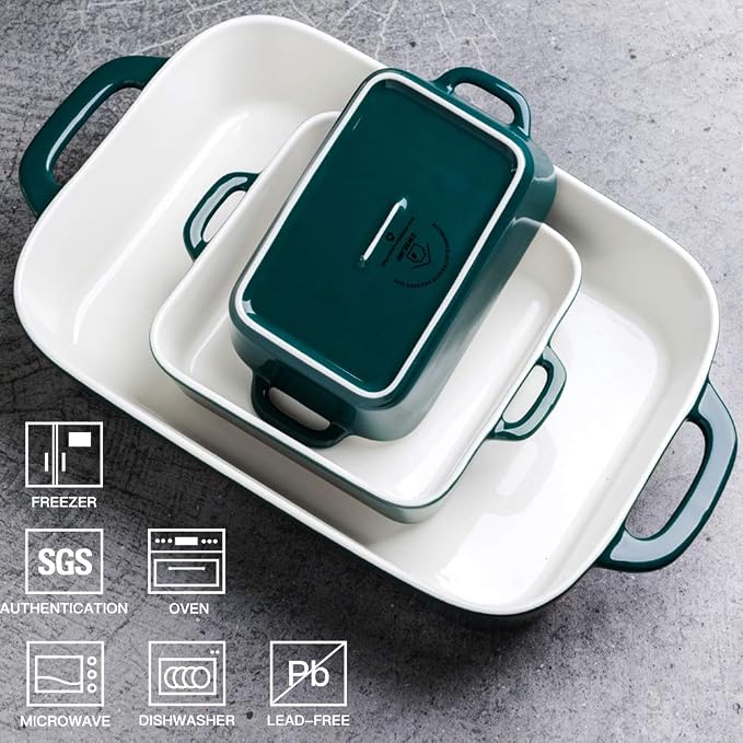 Sweejar Ceramic Bakeware Set, Rectangular Baking Dish - Image 2