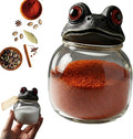 Witchy Frog Apothecary Spice Jars, Handcrafted Vintage Glass Storage Jars by Unknown