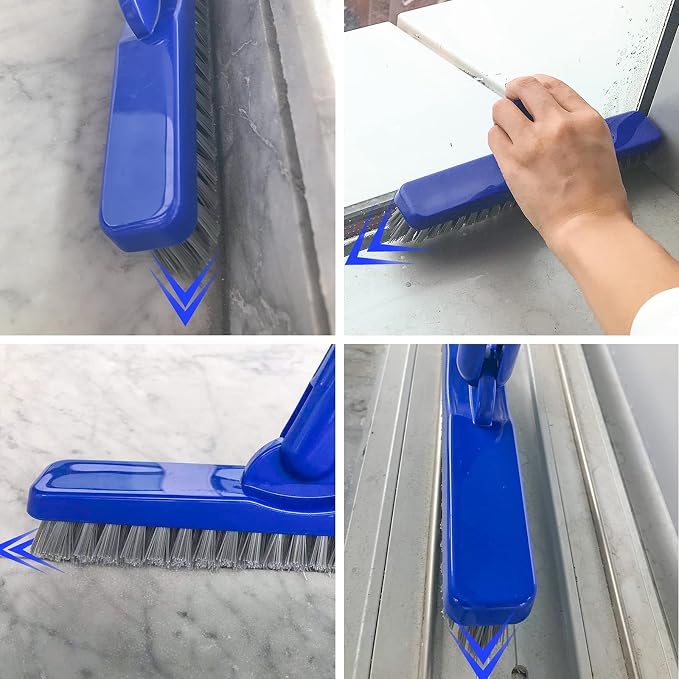ITTAR Grout Brush with Long Adjustable Handle, Swivel Scrub Brush, V-Shape - Image 6