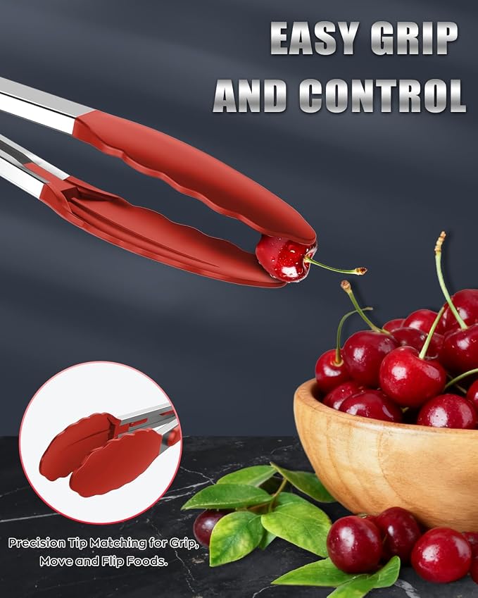 600ºF Heat Resistant Kitchen Tongs, Premium Locking Cooking Tongs - Image 6