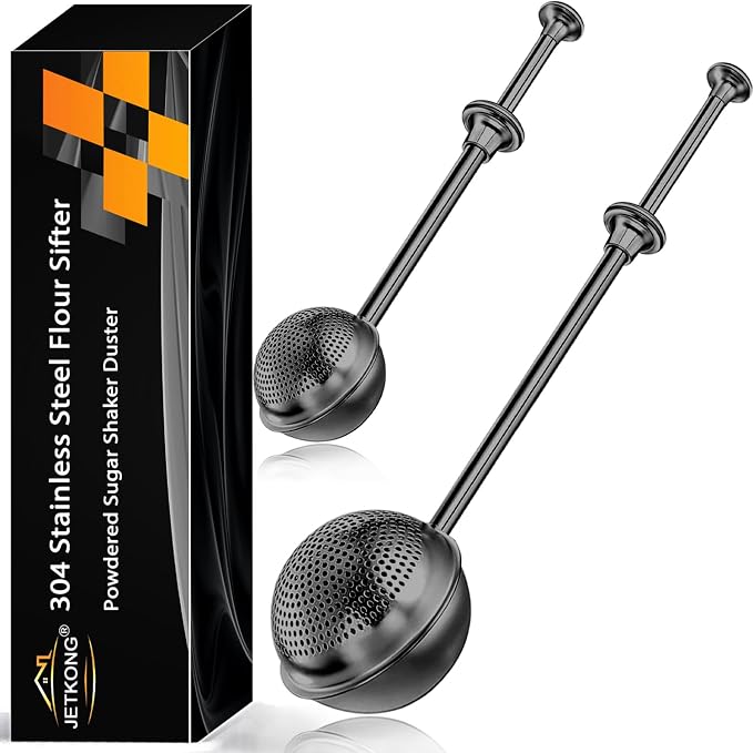 JETKONG 2 Pcs Flour Sifter, Stainless Steel Flour Duster by JETKONG