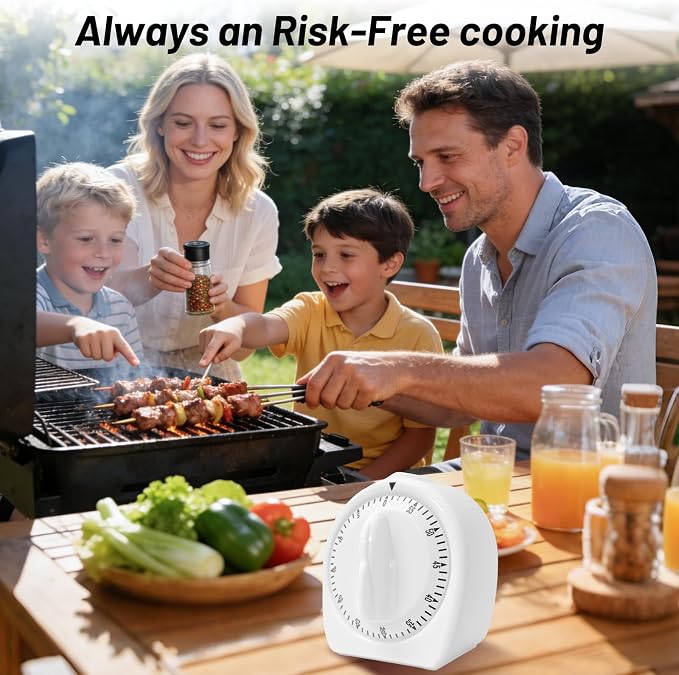 Kitchen Timers for Cooking, 60 Minute Wind Up Timer, Visual Mechanical Timer - Image 5