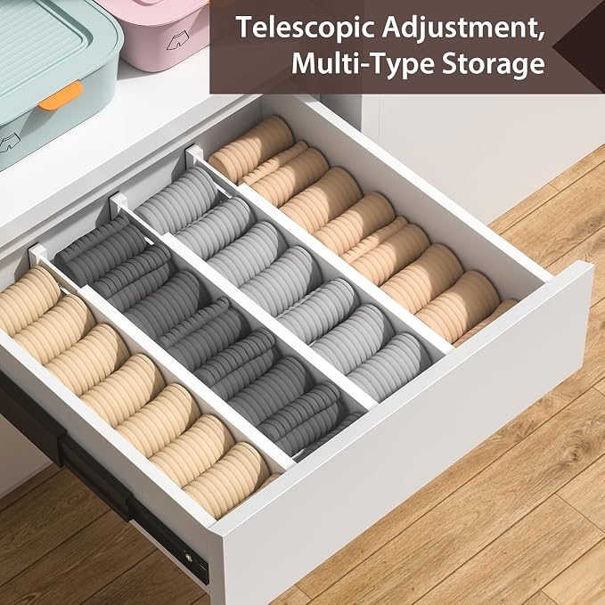 DUCOO 4 PCS Drawer Divider, Expandable Separators - Image 5