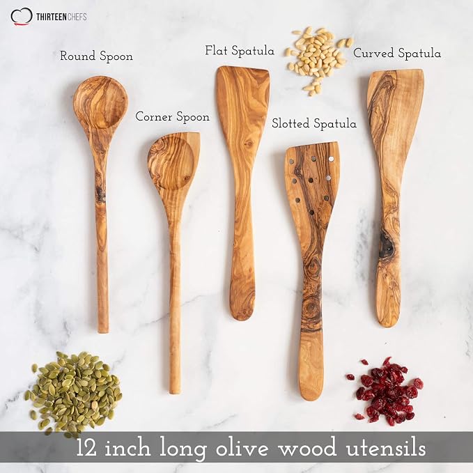 Tramanto Olive Wood Utensil Set - Image 2