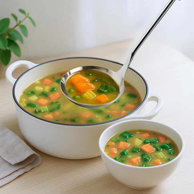 FJNATINH Soup Ladle, Food Grade Stainless Steel Ladle, Cooking Soup Spoon - Image 3