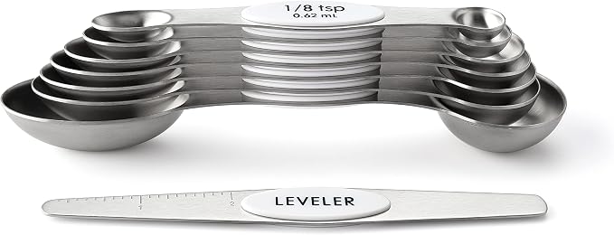 Spring Chef White Stainless Steel Magnetic Measuring Spoons Set of 8 - Image 8
