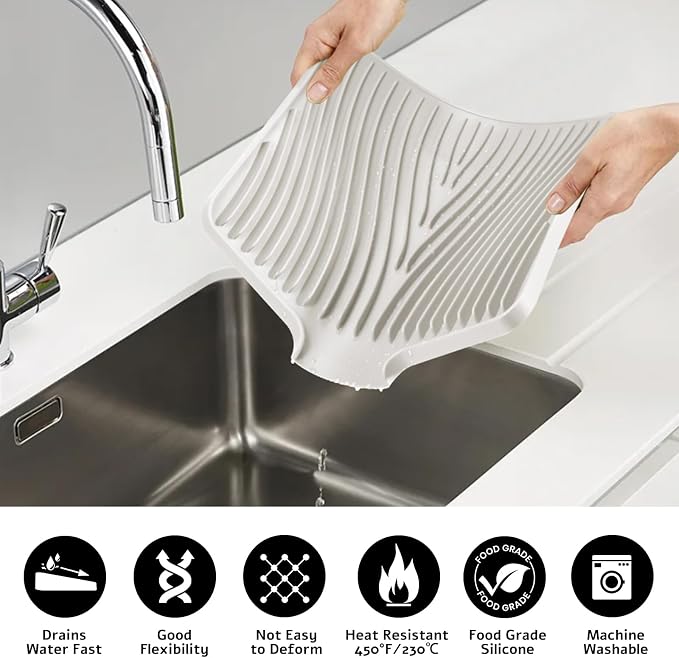 TIKNIK Silicone Dish Drying Mat, Stone Drying Mat - Image 5