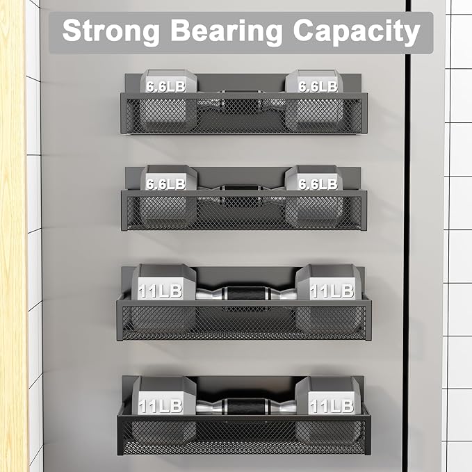 Aufworld Magnetic Spice Rack for Refrigerator, 4 Pack Magnetic Shelf, Fridge - Image 3