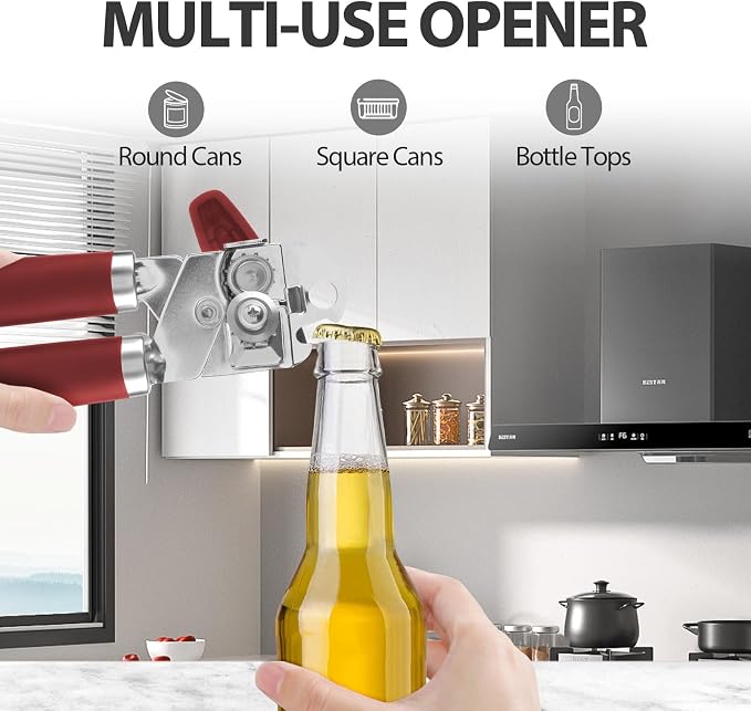 Safring Can Opener Manual, Heavy Duty Handheld Strong Can Opener - Image 5