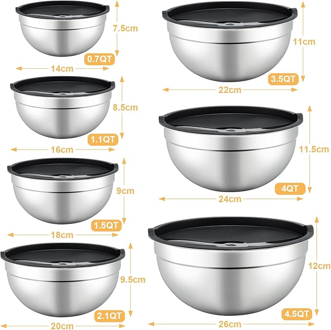 Hunnycook 7 Piece Mixing Bowls - Image 3
