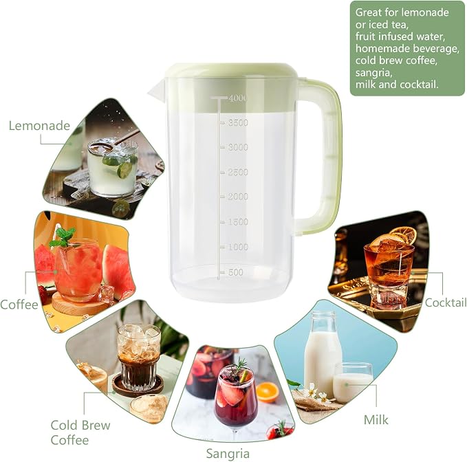 Clear Plastic Pitcher with Lid, 2 Pack Clear Water Pitcher - Image 5