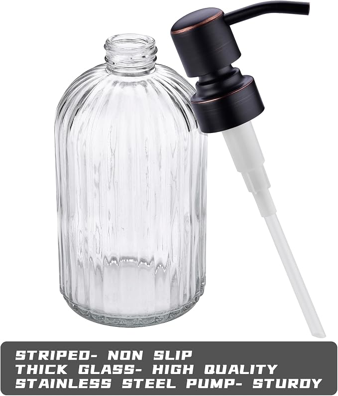 16Oz Clear Glass Soap Dispenser - Image 5