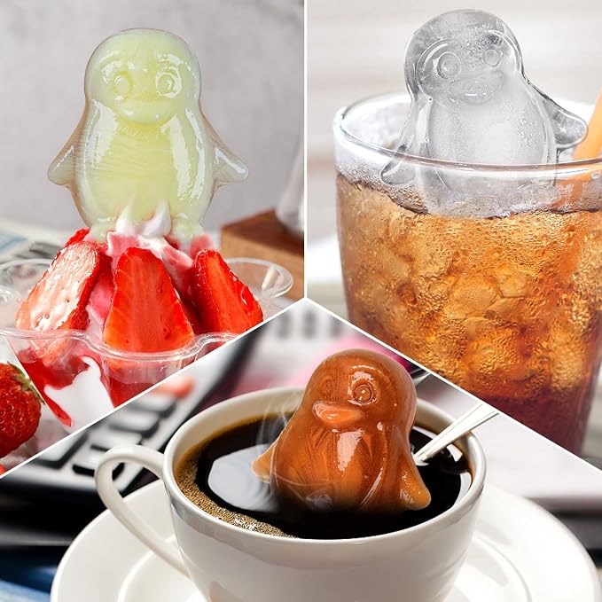 Penguin Ice Cube Mold, Fun Shapes Ice Cube Tray, Make 4 Cute Penguin Ice Balls - Image 6