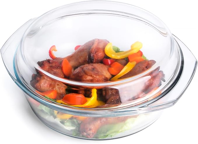 Round Tempered Glass Casserole Dish - Image 4