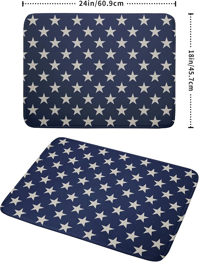 Patriotic July of 4th Blue Star Dish Drying Mat - Image 2