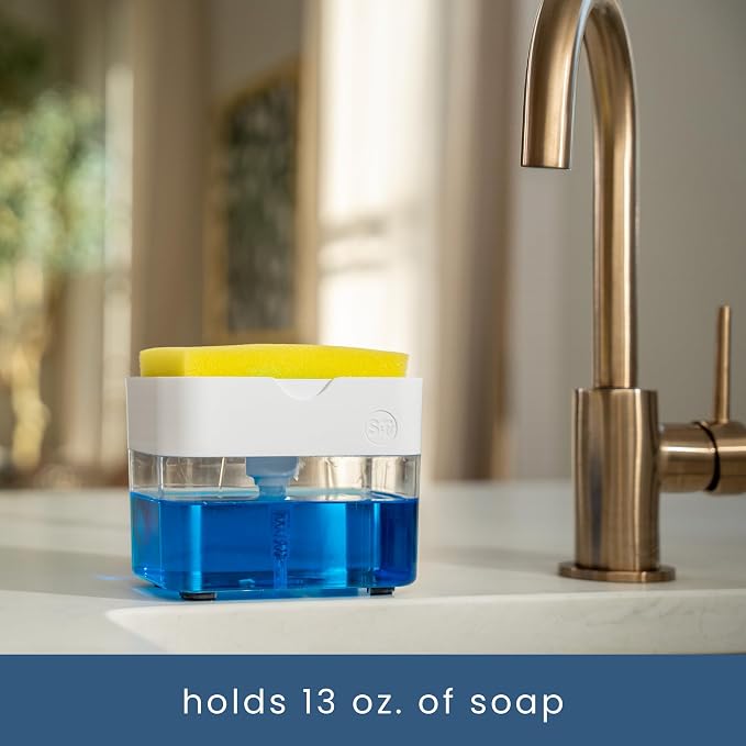 S&T INC. Dish Soap Dispenser and Sponge Holder - Image 5