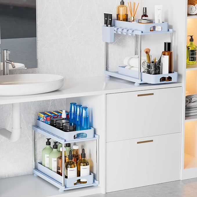 VERIFOST Under Sink Organizer, 2 Tier Under Sink Organizer, Adjustable Height - Image 8