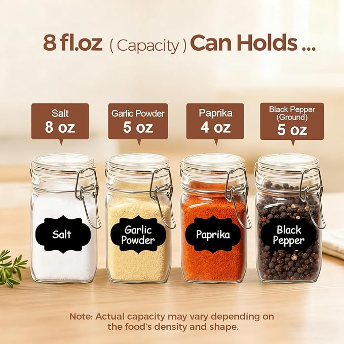 ComSaf Set of 6 Square Glass Jars - Image 3