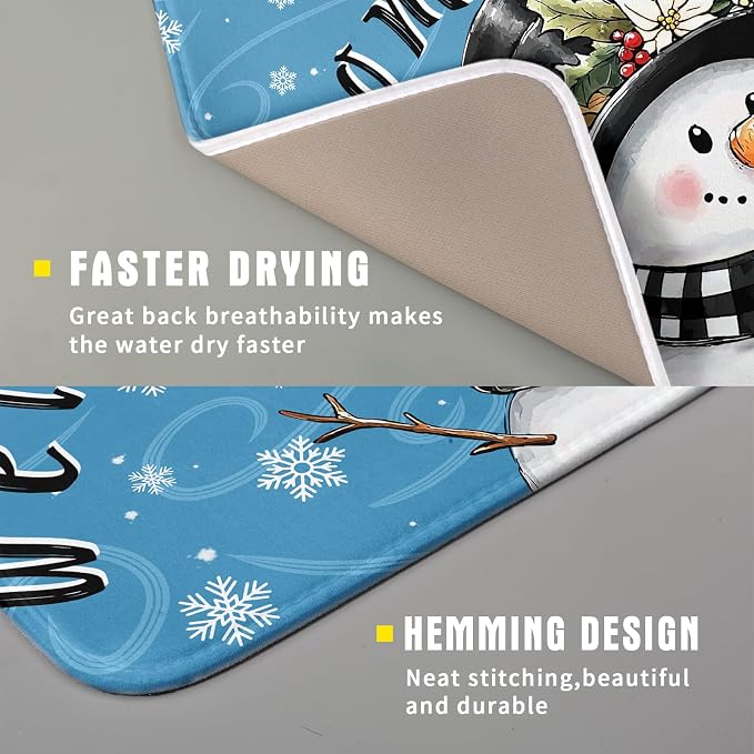 Christmas Snowman Dish Drying Mat - Image 3