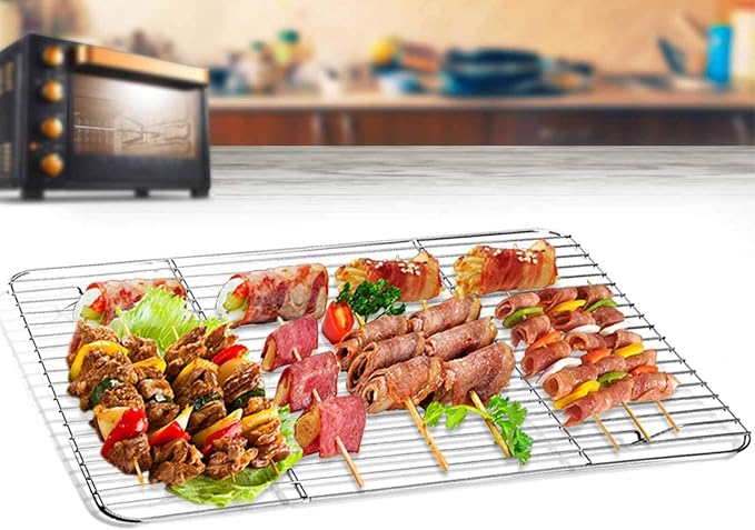 TeamFar Baking Sheet with Rack Set, Stainless Steel Baking Pan Cookie Sheet - Image 9