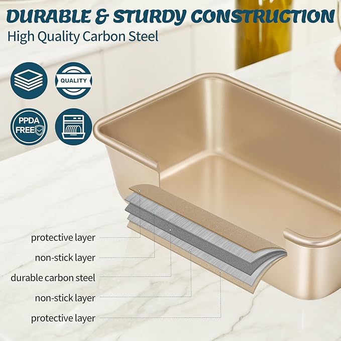 Baking Pans Set, Nonstick Stackable Bakeware Sets, Oven Pans - Image 3