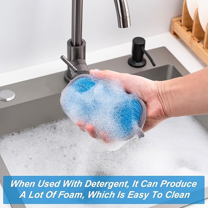 Dual-Sided Multi-Purpose Scrub Sponges, Non-Scratch Dishwashing Sponges - Image 5