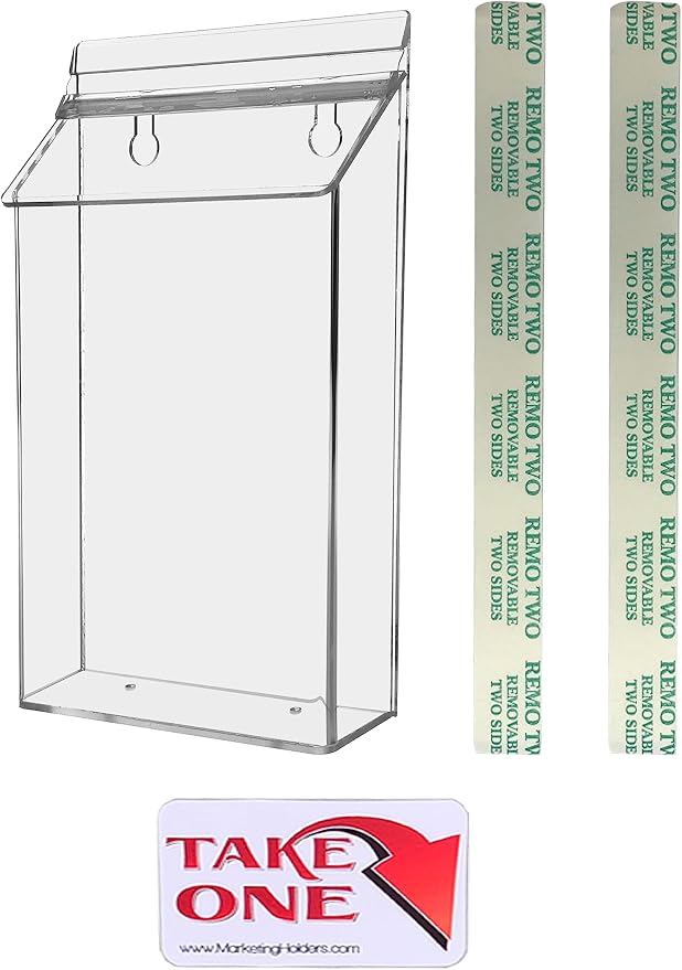 Outdoor Brochure Holder Holds 6" x 10" Booklets Wall Mount Clear by MarketingHolders