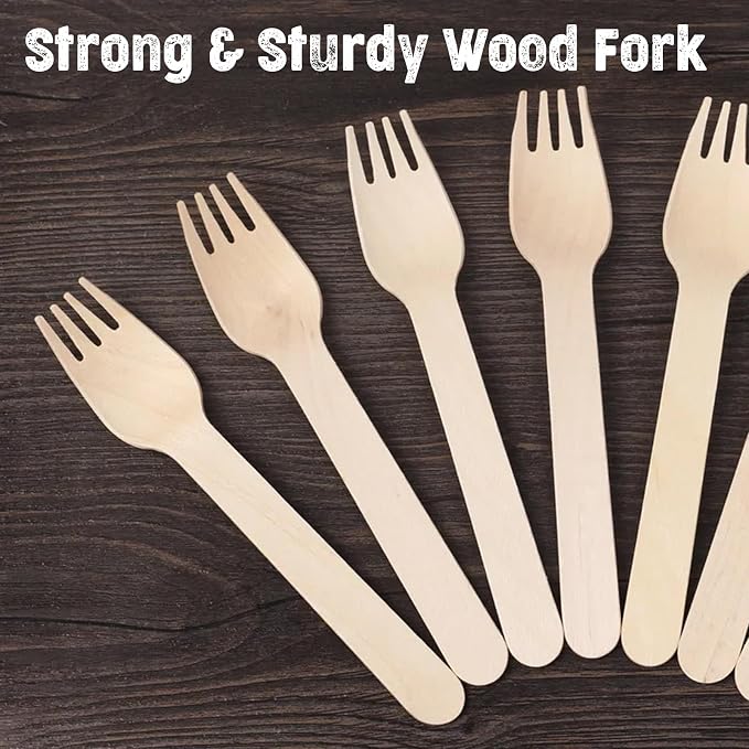 Perfect Stix Green Fork 158-250ct Disposable Wooden Forks, Plain Forks - Image 7
