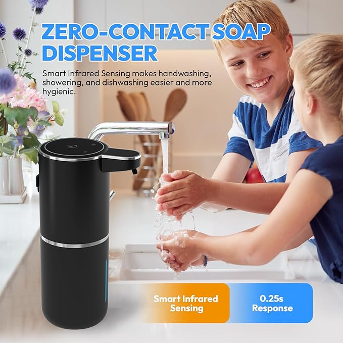2 Pack Automatic Soap Dispenser Touchless, Liquid Hand Soap Dispenser 12.8oz - Image 3