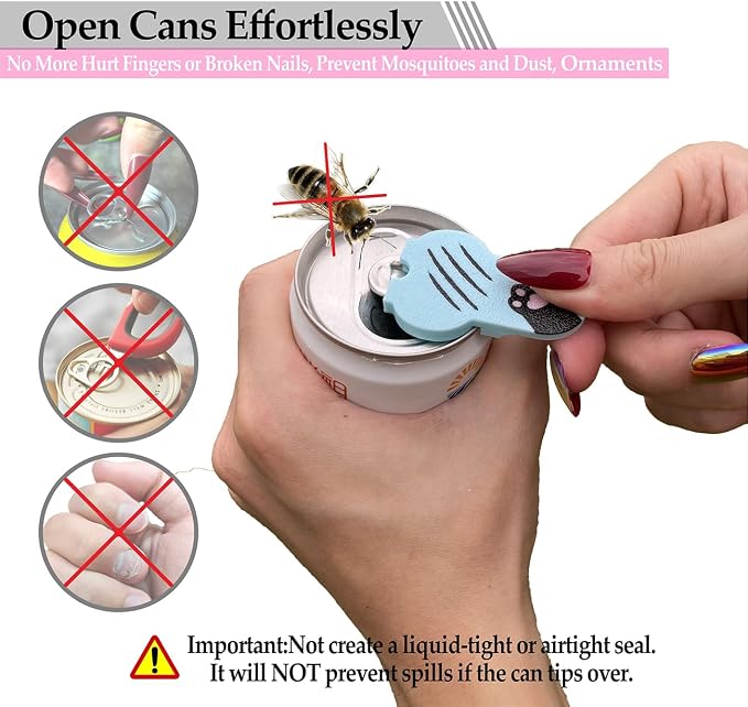 Soda Can Tab Opener Mini Soda Can Cover Easy Tab Opener and Drink Protector - Image 3