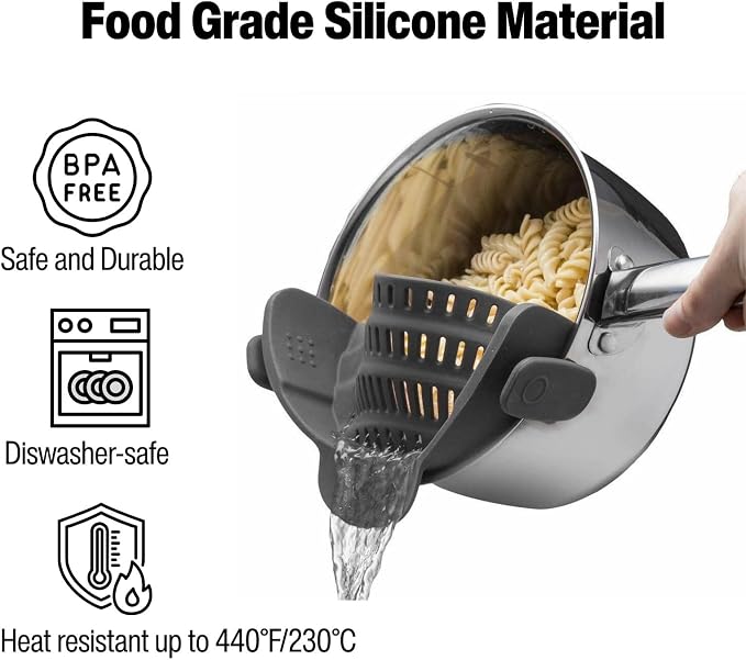 Silicone Pot Strainer, Emptycolor Adjustable Clip On Strainer - Image 3