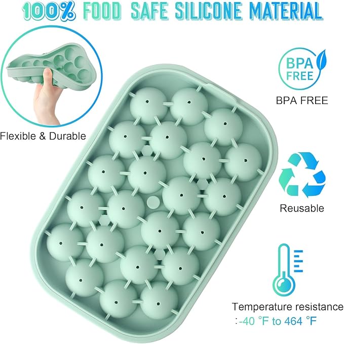 Ice Cube Tray, 2 Pack Silicone Ice Balls Maker - Image 3