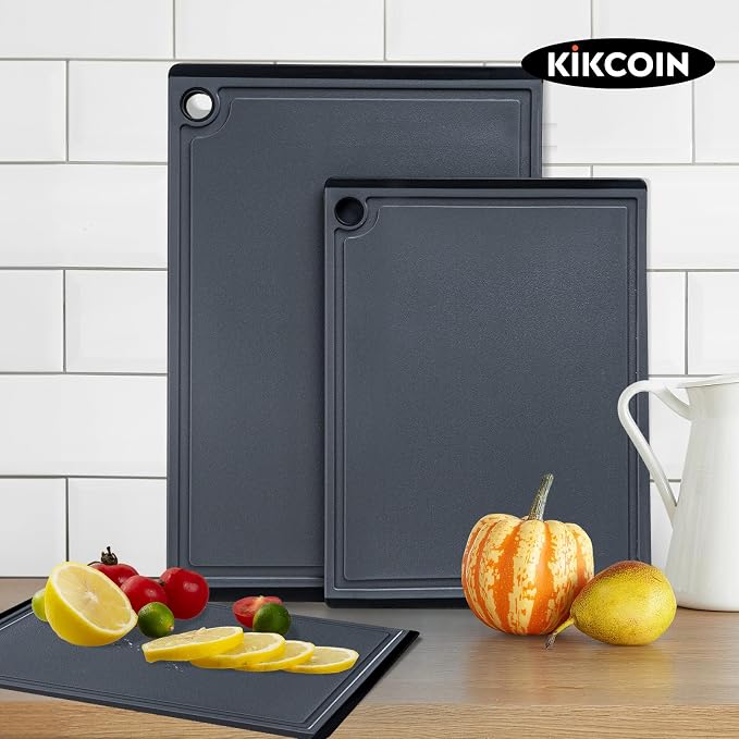 Kikcoin Plastic Cutting Boards for Kitchen, 3-Piece Large Cutting Board Set - Image 7