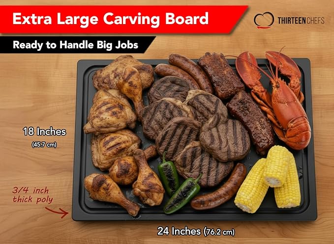 Thirteen Chefs Professional 24 x 18 Grooved Cutting Board - Image 2