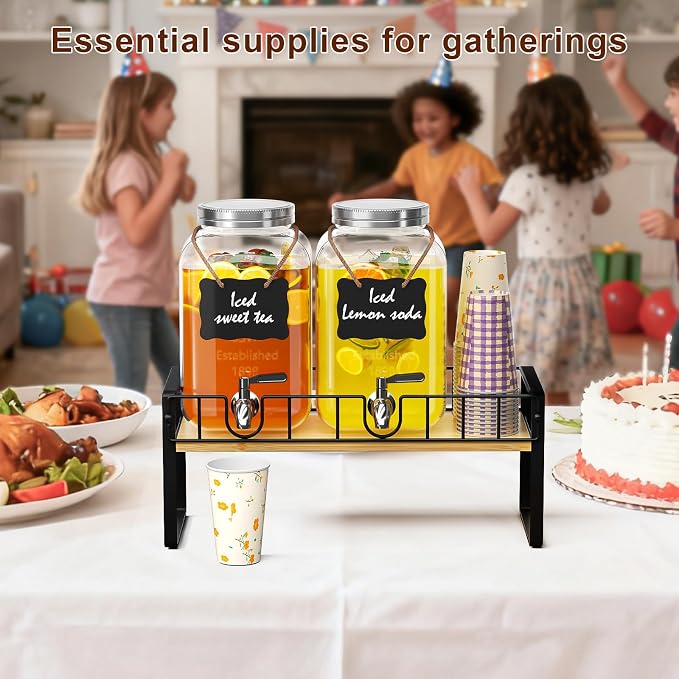2-pack 1 Gallon Drink Dispenser, Glass Beverage Dispenser - Image 8