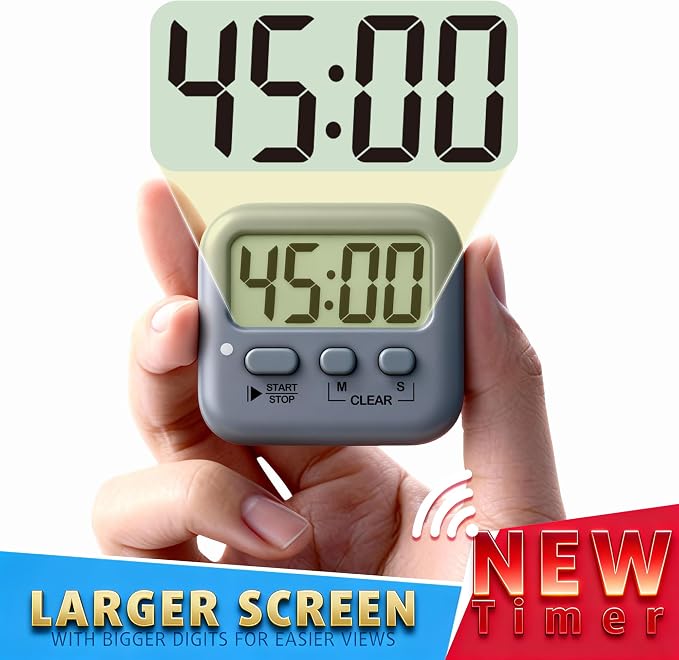 Antonki 2 Pack Digital Timer for Kids, Magnetic Countdown Kitchen Timers for - Image 4