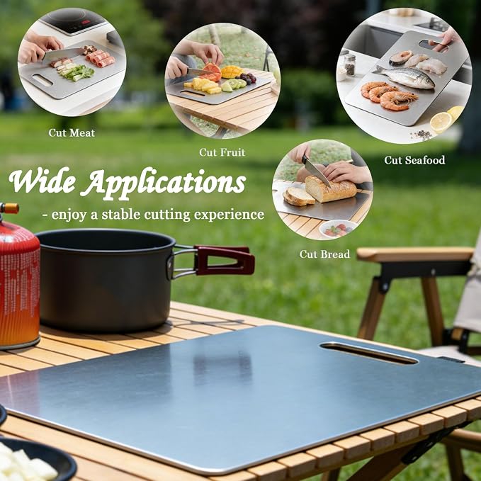 100% Pure Titanium Cutting Board, Double-Sided Titanium Cutting Boards - Image 3