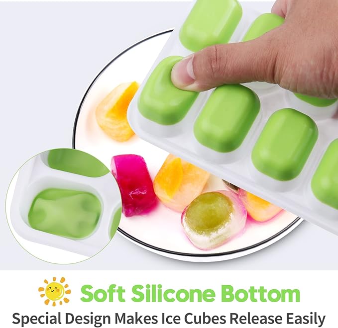 Silicone Ice Cube Tray, Jrisbo 4 Pack Easy-Release & Flexible 14-Ice Cube Trays - Image 5
