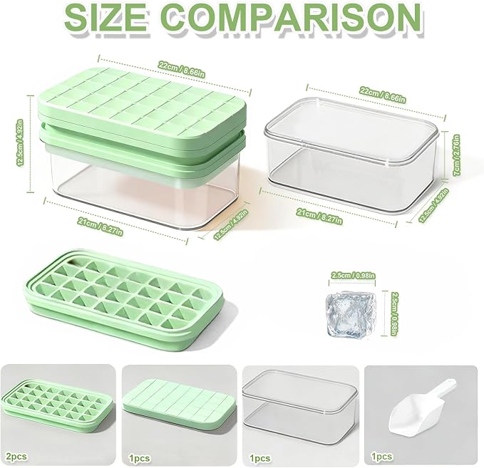 Silicone Ice Cube Trays with Lid and Bin - Image 5
