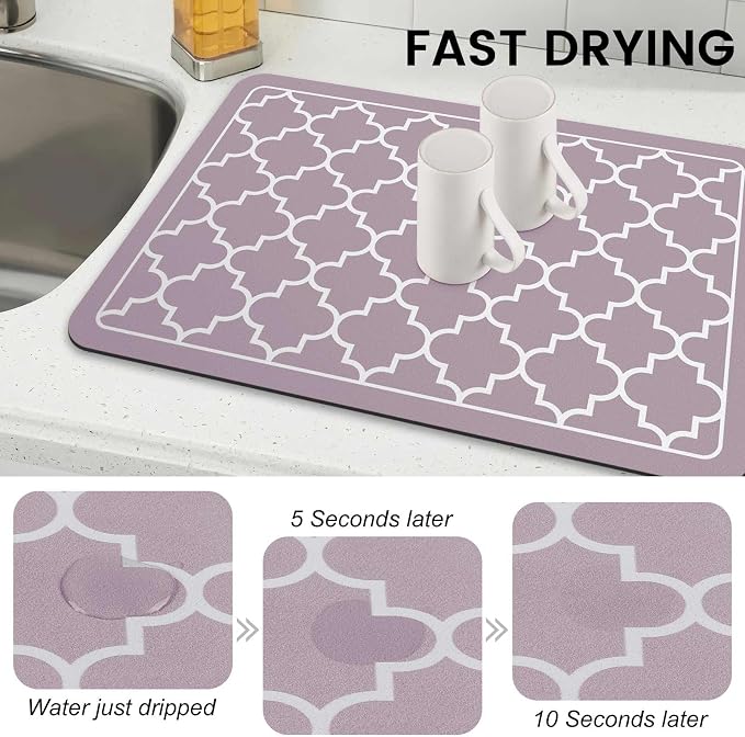 WISELIFE Dish Drying Mat Super Absorbent Drying Mat Large Dish Drying Mats - Image 4