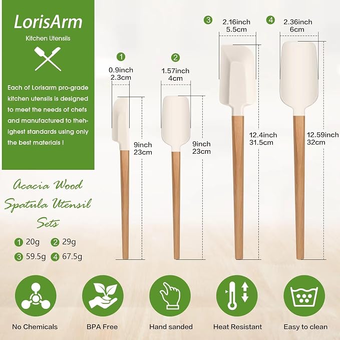 LorisArm Wooden Handle Spatula Set - Image 2