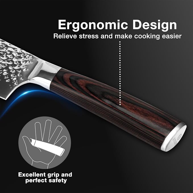 imarku Nakiri Knife, 7 Inch High Carbon Stainless Steel Japanese Chef Knife - Image 6